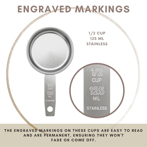 1 2 Cup Stainless Steel Measuring Cup (4 Count)