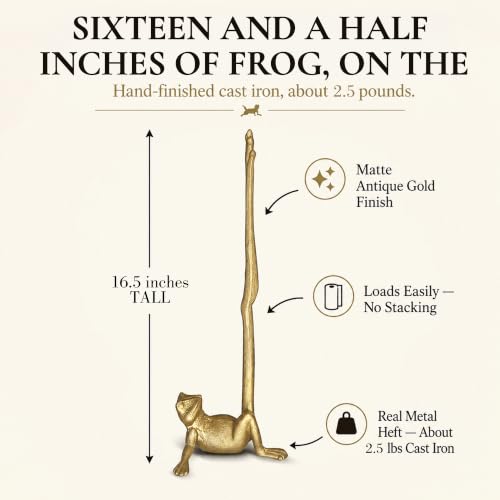 Gold Frog Paper Towel Holder & Metal Toilet Paper Holder Stand (Gold Frog)