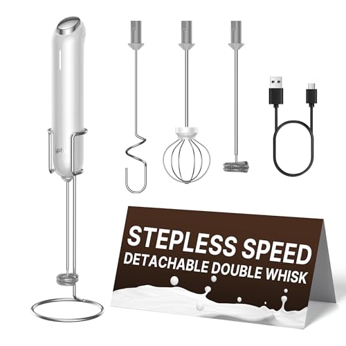 InstaWhisk Milk Frother with Variable Speed (White / Rechargeable)
