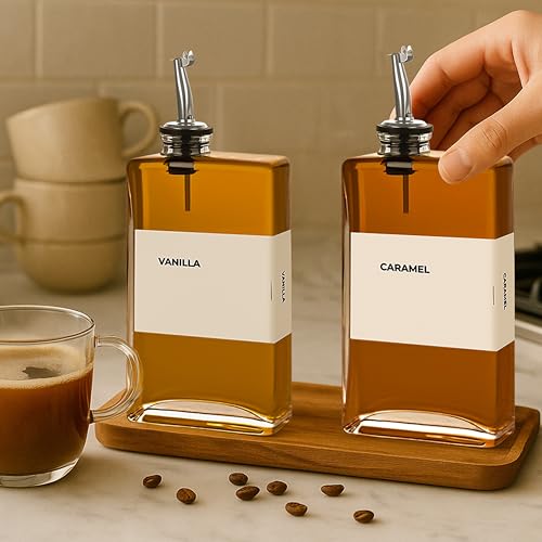 Glass Oil Dispenser for Kitchen (Silver / 11.8 fl oz (2-Pack))