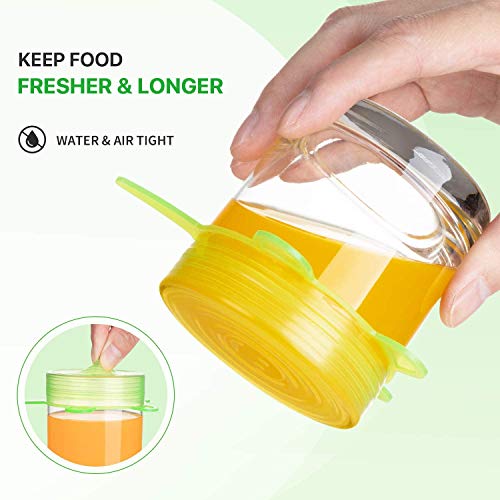 Silicone Stretch Lids for Food Storage in Fridge (Blue+Green)