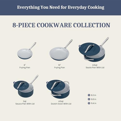 Premium G7 Ceramic Cookware Set (Navy Blue)