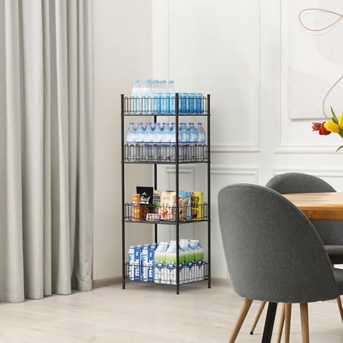 Water Bottle Storage Holder 4 Tier Can Organizer for Pantry