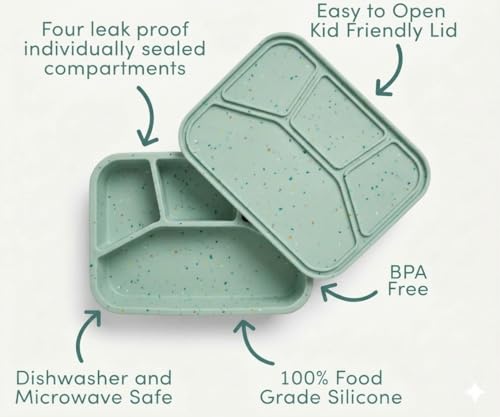 Leak Proof Square Bento Box Food (Green)