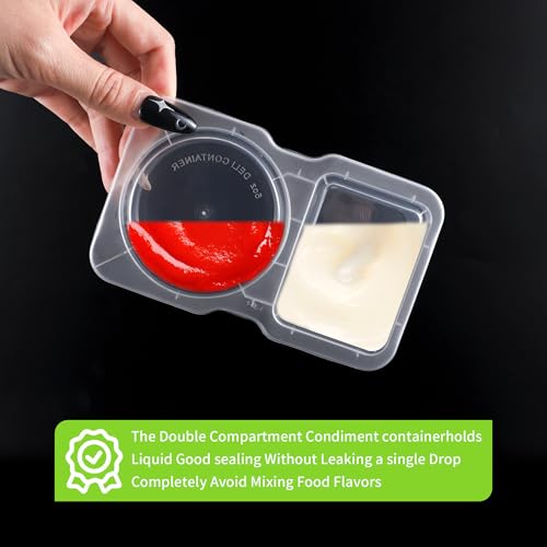 30 Sets 4.5 Oz Reusable Snack Containers Double Compartment Snackle Box Container with Lids