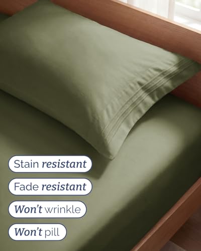 Twin Size 3 Piece Sheet Set (15 - Sage Green / Twin)