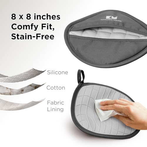 Silicone Pot Holders (Metal Gray)
