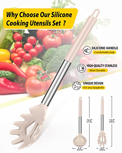 Silicone Soup Ladle and Pasta Spoon Set (2 Count)