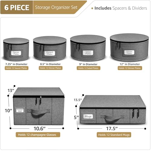 China Storage Containers (Gray / 6 Piece Dinnerware Set)