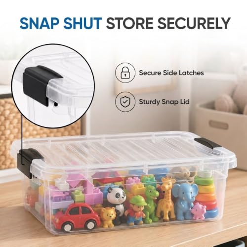 Clear Plastic Storage Bins with Lid (4.5 Quart)