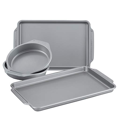 Nonstick Bakeware Set Includes Baking Cake Pans and Cookie Sheets (4-Piece Set A)