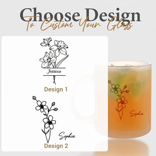 Personalized Coffee Mug (Brith Flower / Frosted Mug)