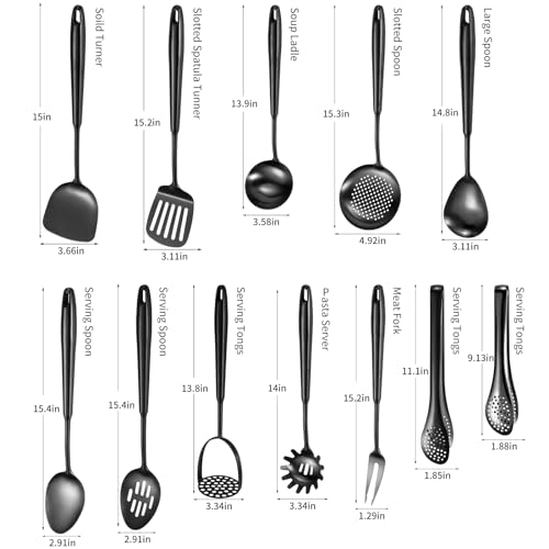 304 Stainlss Steel Matte Kitchen Utensils Set (12 Count)