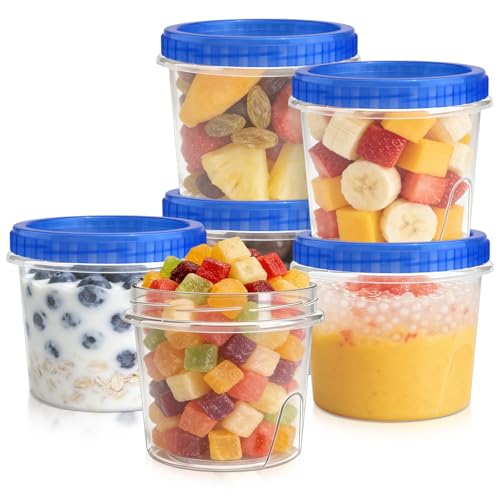 6 Pack Freezer Containers with Screw On Lids 24 Oz (24oz-6pack)