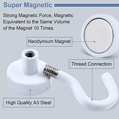 Magnetic Hooks (White / 0.63in)