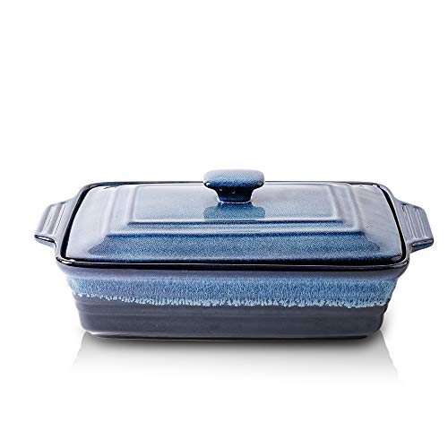 Ceramic Casserole Dish With Lid (Nebula Blue)