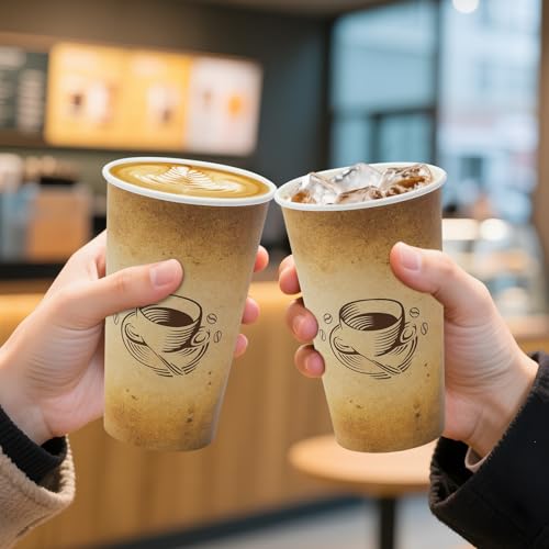 180 Pack 16 oz Coffee Cups Disposable Hot Paper Cups (16OZ-180)