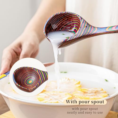 Pakkawood Rainbow Deep Soup Ladle with Spout