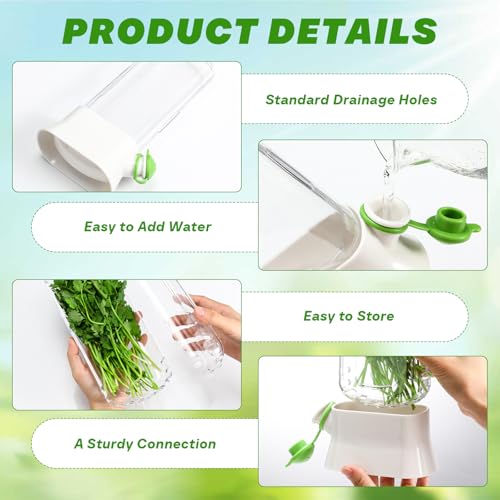 2 Pcs Herb Saver for Refrigerator Fresh Herb Keeper (White)