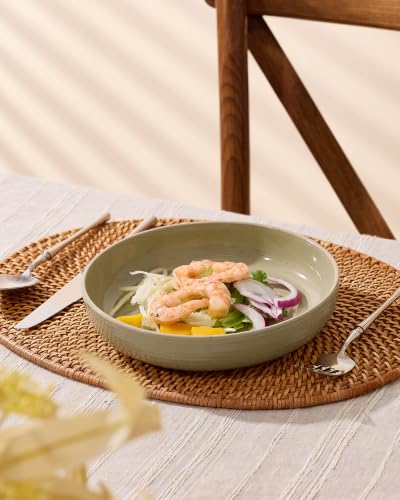 Milkyway 33 oz Pasta Bowls Set of 8 (Light Cream Green / Set of 8)