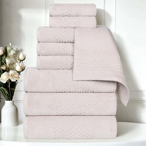 Playa Zero Twist Cotton Medium Weight Towels (9 Piece Towel Set / Silver)