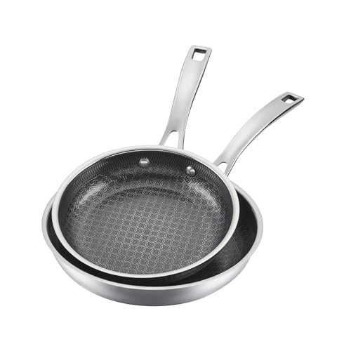 Hybrid Stainless Steel Pans (8 and 10-inch Skillet Set)