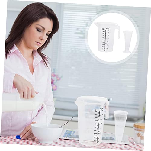 Foldable Measuring Cup with Lid Transparent Plastic Liquid Measuring Jug 6.88X6.69X4.52 Inches Kitchen Tool for Cooking Baking and Oil Measurement