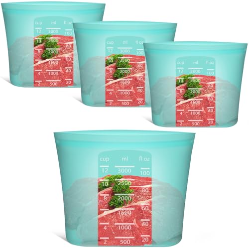 Reusable Food Storage Bags Extra Large (Aqua | XL | 4 Pack)
