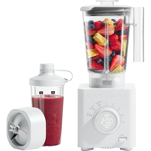 Obliterator 48 oz Countertop Blender for Smoothies (Concrete / Power Blender + 1 Travel Jar)
