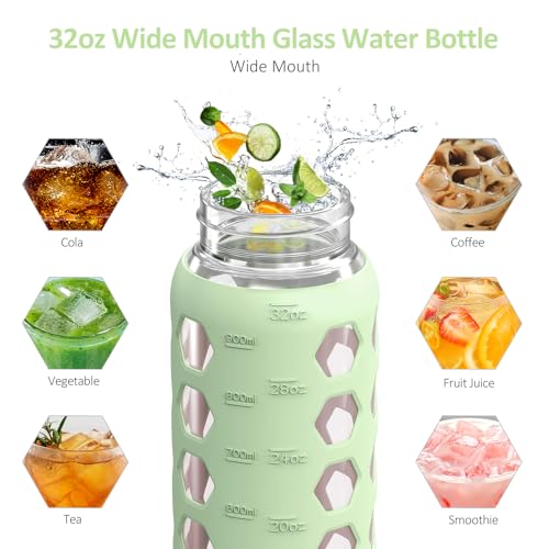 Glass Water Bottle (Mustard / 32 Ounces)