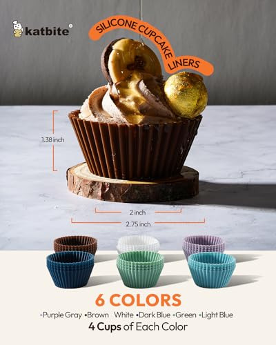 Silicone Cupcake Liners 24 Pack (Soft Pale 24)