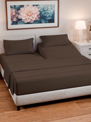Flex Top Split Head King 4 Piece Sheet Set (09 - Brown / Split Head/Flex Top)