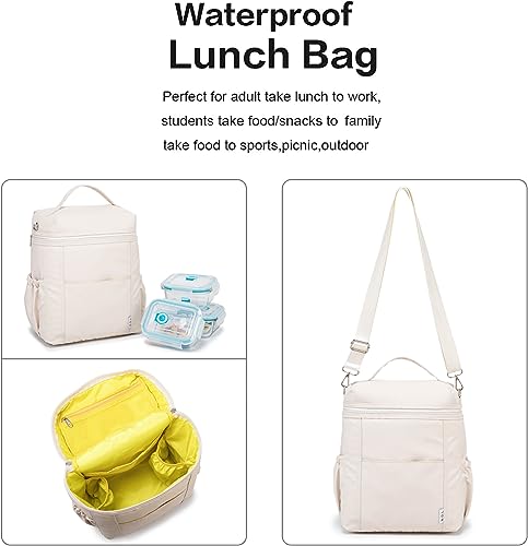 NOL Insulated Lunch Bags for Women Cooler Bag Lightweight Nylon Waterproof Lunch Box for Work