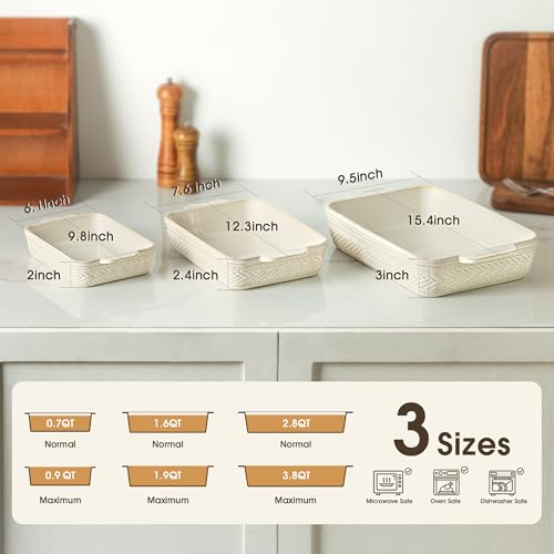 Casserole Dishes for Oven (Beige)