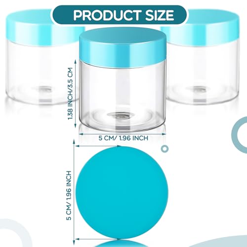 6 Pack 1 oz Plastic Jars Containers with Lids Wide (6 Count)