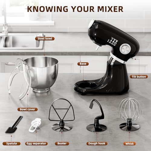 Stand Mixer 12 Speeds Tilt (Matte Black)