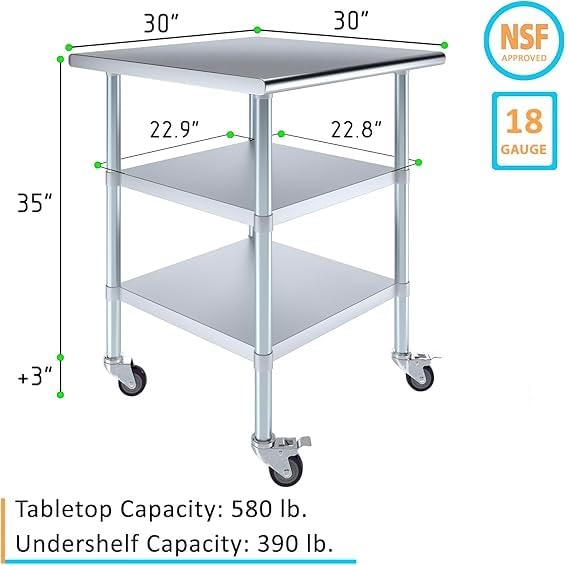 30x30 Heavy Duty Work Table (30" Long x 30" Deep)