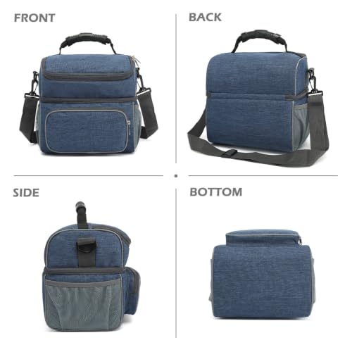 Double Layer Cooler Insulated Lunch Bag Adult Lunch Box Large Tote Bag for Men