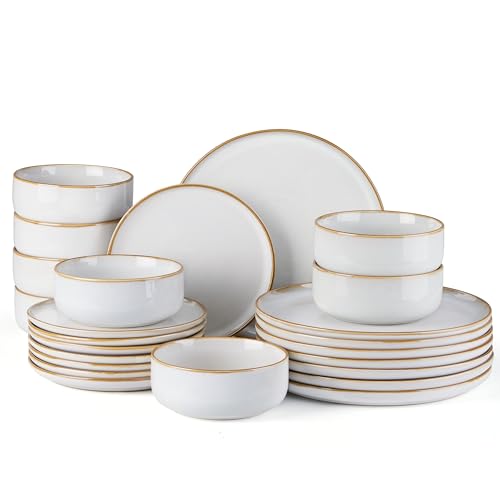 Plates and Bowls Set for 8 (Seashell White / Service for 8)