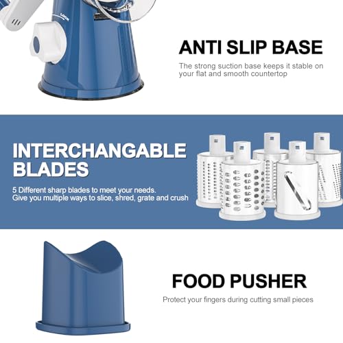 Rotary Cheese Grater Hand Crank Cheese Shredder for Fresh Cheese