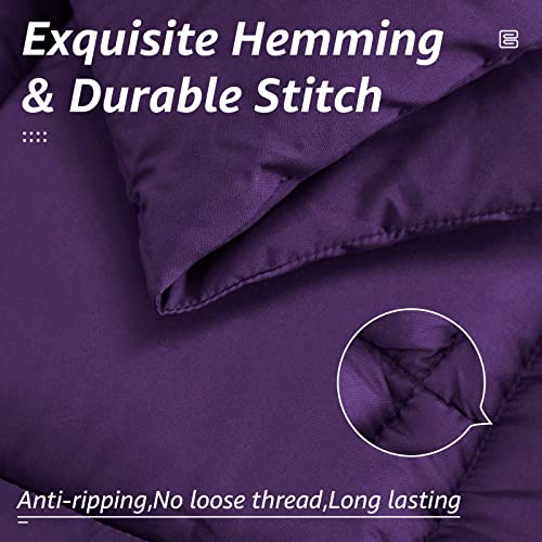 All Season Twin Size Bed Comforter (Purple / Twin（64*88）)