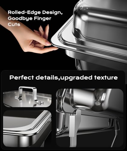 Chafing Dishes for Buffet 4 Pack (4 PACK / Silver)