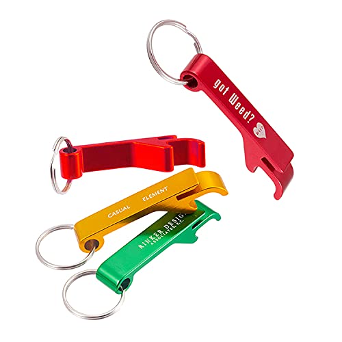 60pcs Personalized Bottle Opener Keychain Custom Aluminum Beer Bottle Opener Engraved Any Text (60 Count)