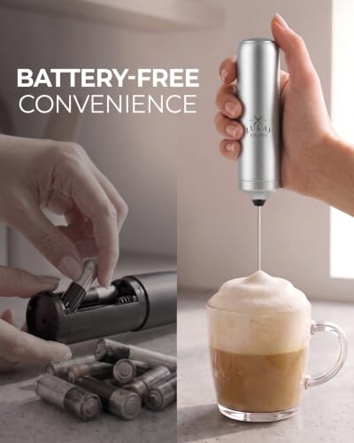 Rechargeable Milk Frother Handheld (Silver / Rechargeable Z1 Motor Max)