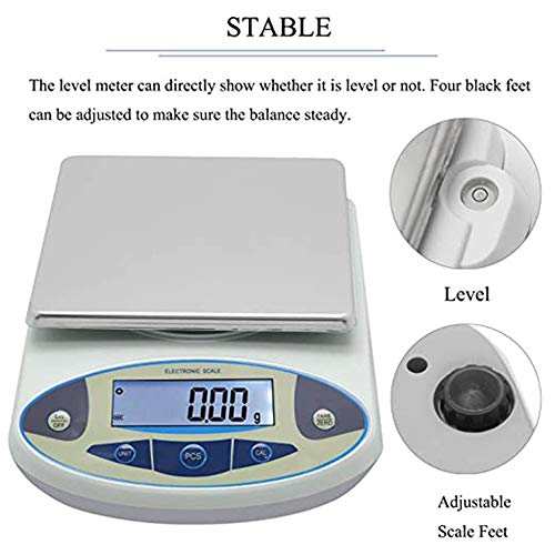 Lab Scale 10kgx0.1g Digital Precision Scale Electronic Balance Laboratory Weighing Industrial Scale Kitchen Counting Scale Scientific Scale Calibrated (10kg / 0.1g)