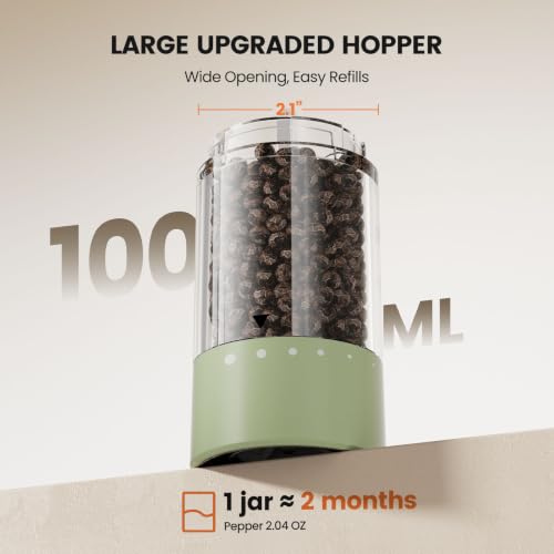 Electric Salt and Pepper Grinder Set (Sage Green)
