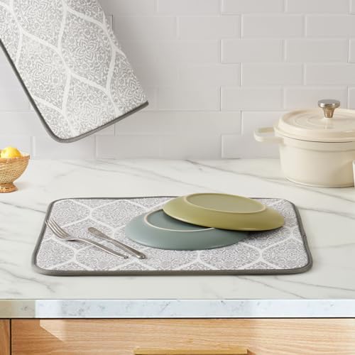 Dish Drying Mats 2 Pack (18''X24'' / Modern Medallion)