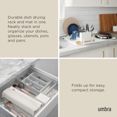 Udry Dish Drying Rack with Microfiber Mat (24" x 17" / Sand)