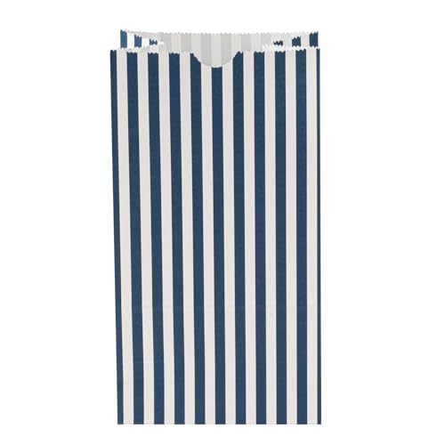 Blue And White Stripe Paper Bag (4 lb / Blue & White)