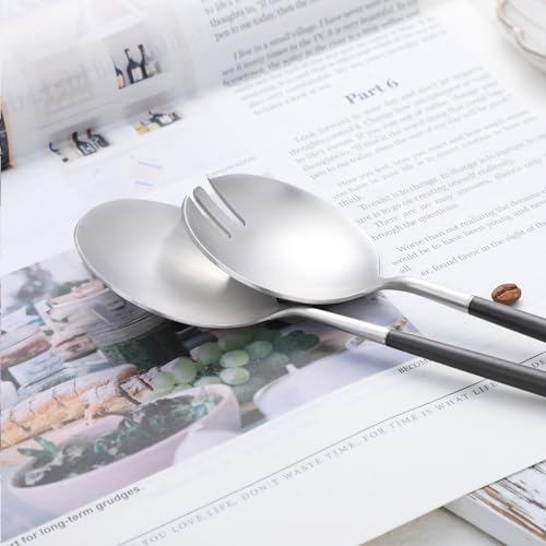 Salad Servers (Black/Silver)